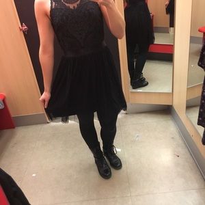 High neck lace dress